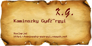 Kaminszky Györgyi névjegykártya